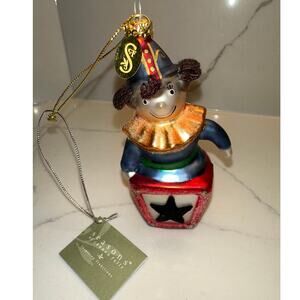 Glass Jack in the Box Clown Ornament Seasons of Cannon Falls